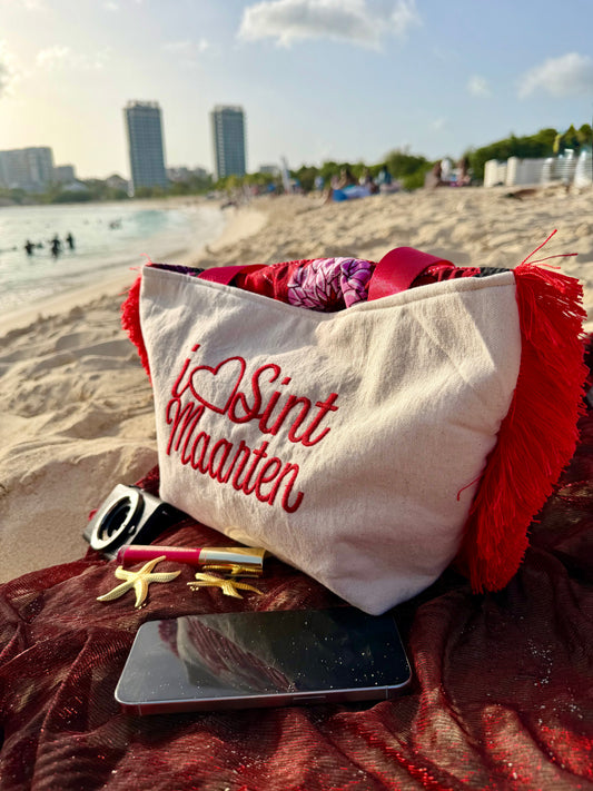 Canvas Tote Red Dutchess | I Love Sint Maarten