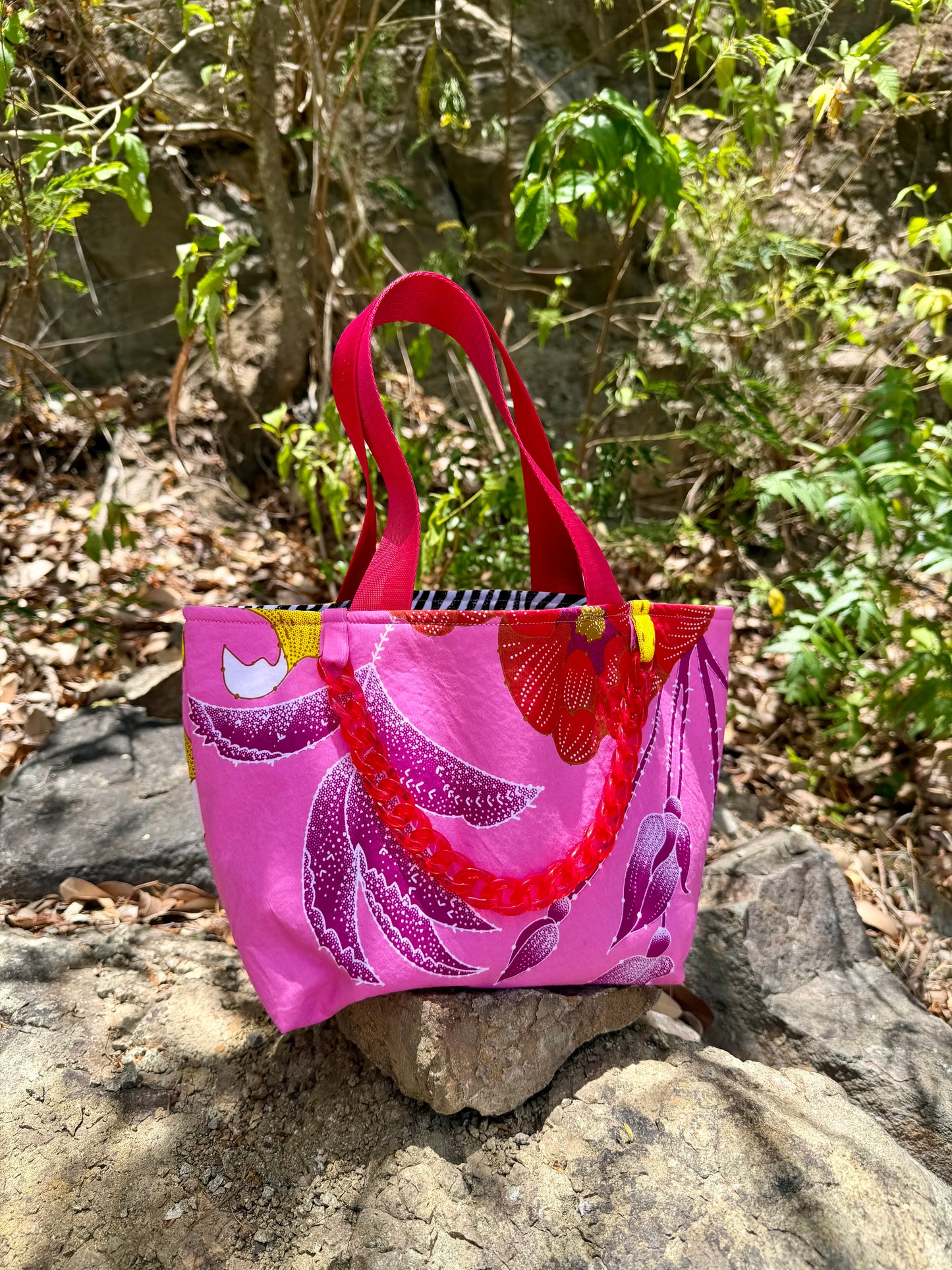 Mini pink tote bag rose | Lightweight fabric
