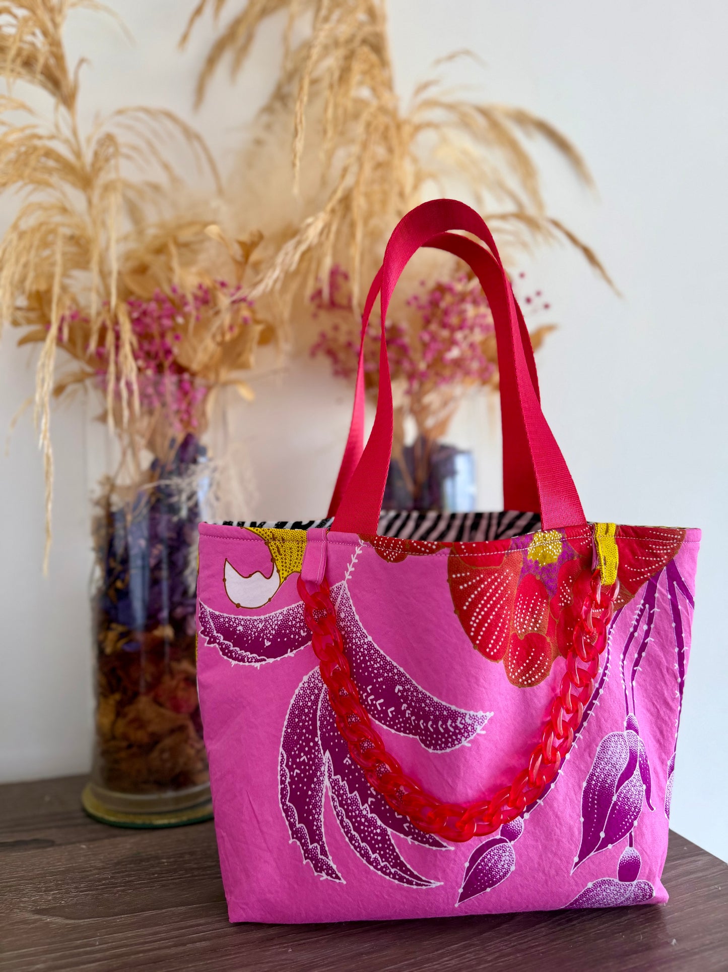 Mini pink tote bag rose | Lightweight fabric
